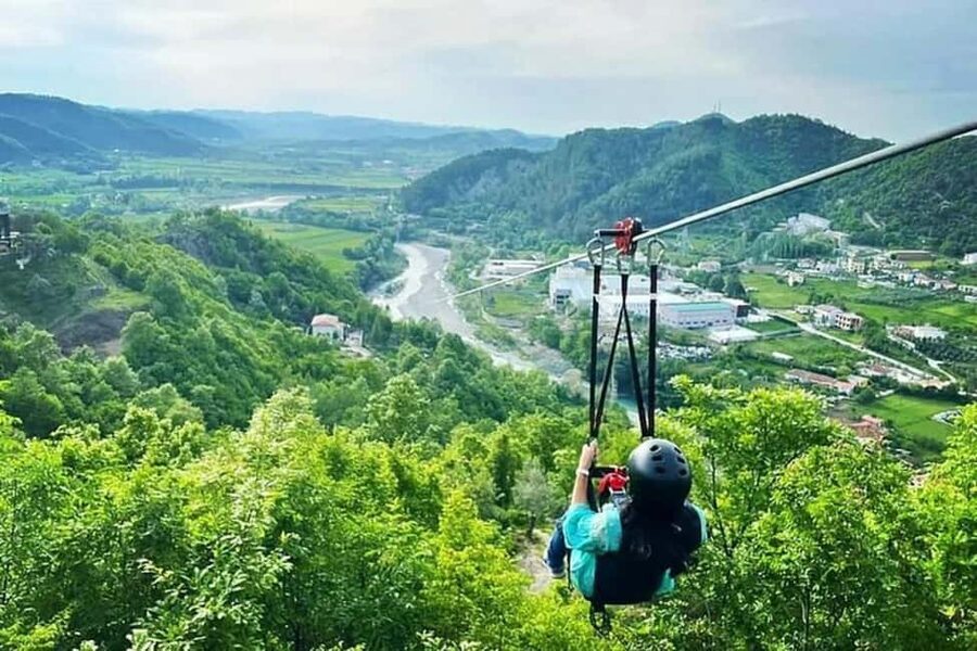 Tirana Adventure: Petrela Castle, Black Cave Hike & Zipline - Petrela Castle and its high valley view