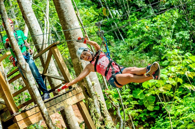Treetop Zipline Experience From Castries - The net bridge and the changing pace