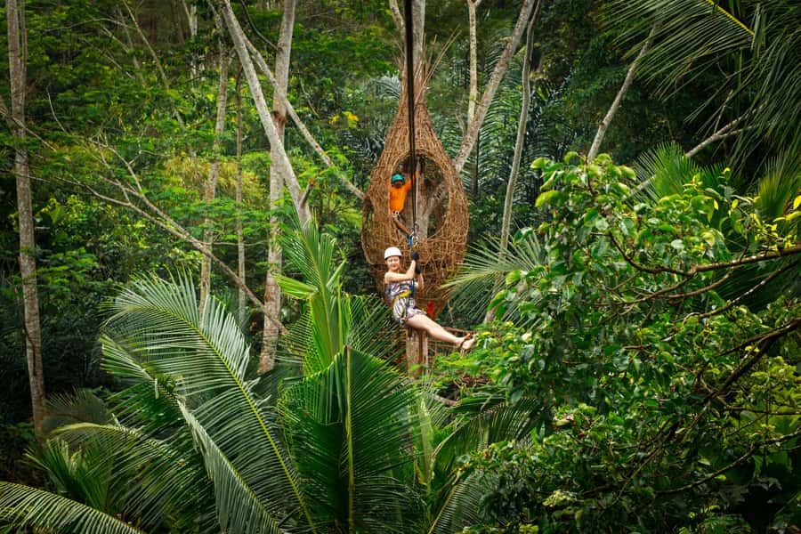 Ubud: Half-Day Zipline and Jungle Swing Adventure - Flying above Ubud’s rice fields