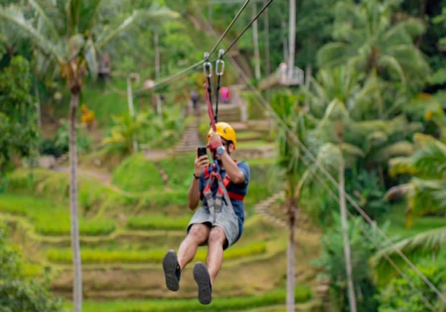 Ubud: Zip-line Adventure, River Rafting & Rice Terraces Tour - The 15-minute jungle zip-line