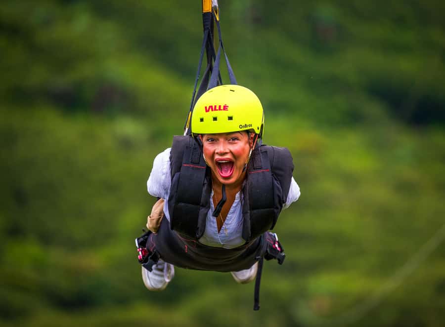 Vallé Advenature Park: Signature Zipline - Taking the 1.5-kilometer ride above Mauritius