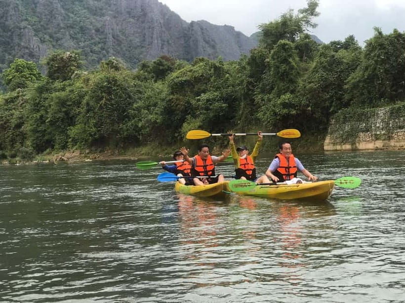 Vang Vieng: Day Tour with Kayaking, Ziplining, and Rafting - Kayaking the Nam Song River for about 40 minutes