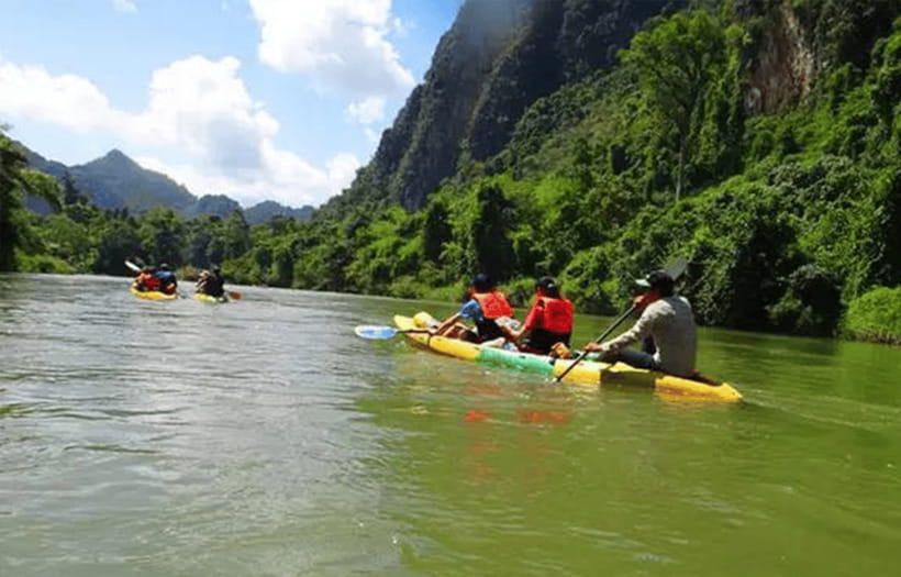Vang Vieng: Day Tour with Kayaking, Ziplining, and Rafting - What to pack for water, sun, and heights