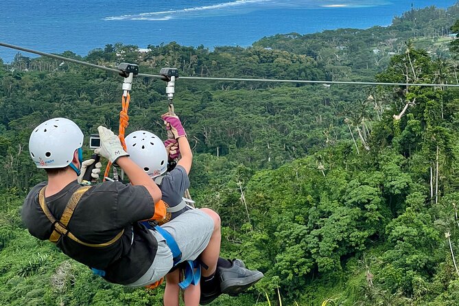 Vanuatu Jungle Zipline, Swing and Skybridge Combo with Transfer - The zipline route: six lines and more than 1 km of cable