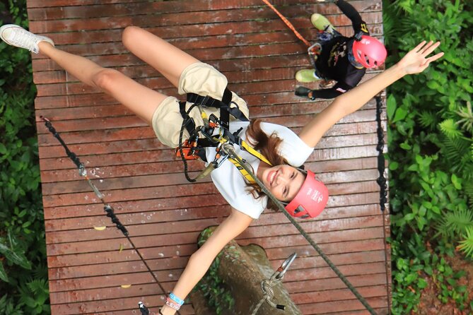 World C+ (Ziplines 10 Platforms + Roller + Sky Walk and World Set Menu ) - Safety equipment and the people running it