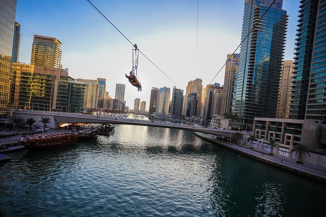 Xline Dubai Marina Zipline Experience With Transfers Option - The 1-kilometer route over the marina
