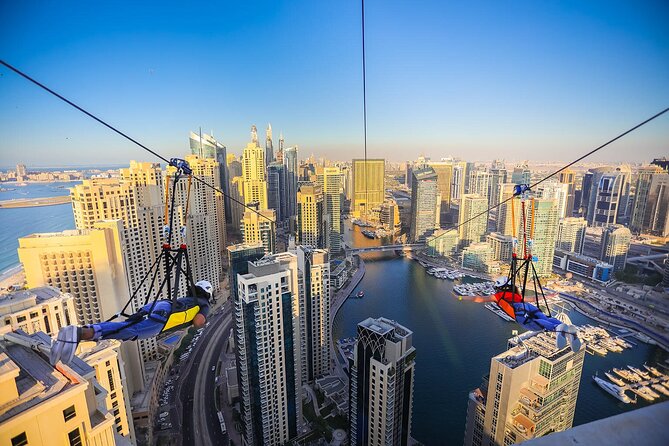 Xline for Urban Zipline Private Experience at Dubai Marina - Taking Off Above Dubai Marina