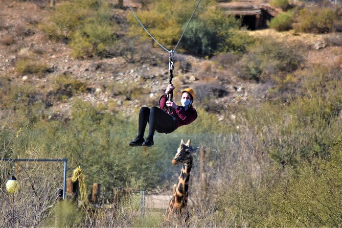 Zip Line Tour at Out of Africa Wildlife Park in Sedona,Camp Verde - Five cables, one rope bridge, and plenty of waiting-room wildlife