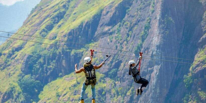 Zip Lining in Ella - Arriving above Ella’s tea estates