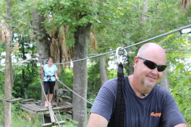 Zipline Adventure through Tuscawilla Park - The safety lesson makes the first climb easier