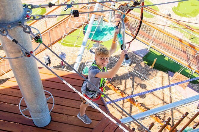 Zipline and Adventure Tower at Ryze Adventure in Missouri - The lower elements are a good family starting point