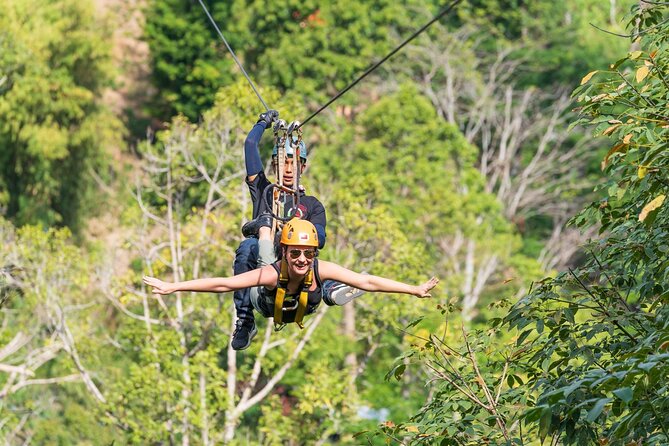Zipline & ATV Adventure with Big Buddha Visit - Ziplining above the jungle