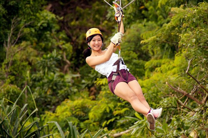 Zipline + Beach Package - Flying over the Tumon Bay coast