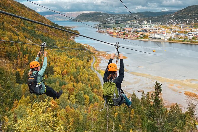 Zipline Experience in Mosjøen - Flying above Mosjøen and the Vefsna River