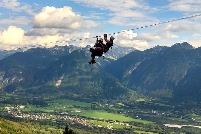 Zipline in Slovenia - The Julian Alps from the air