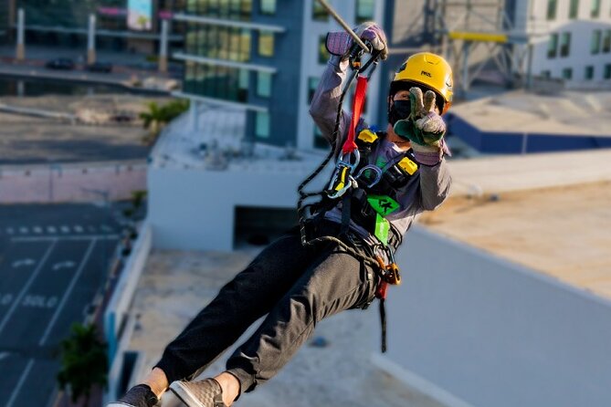 Zipline Sky Bull in Urban Environment in Toroverde urban park San Juan - Inside the T-Mobile District, not in a forest