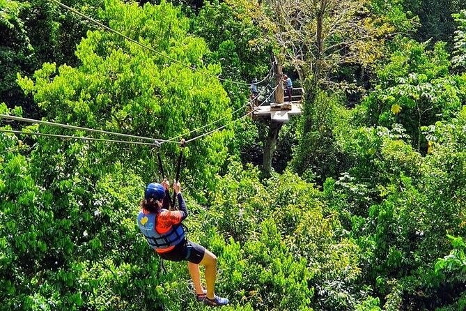 Zipline with Waterfalls and Lunch, Amber Cove and Taino Bay - Five ziplines with the falls below