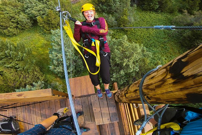 Ziplining across the Beautiful Gallatin River - Reaching the Gallatin River from Big Sky