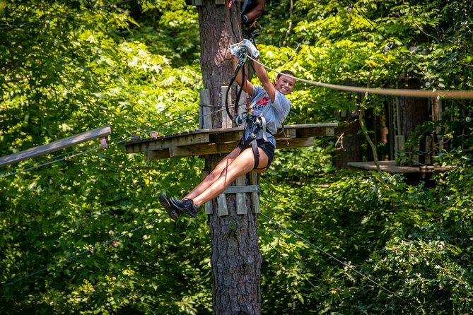 Ziplining and Climbing at The Adventure Park at Virginia Aquarium - The 33 zip lines and the Owls Creek crossing