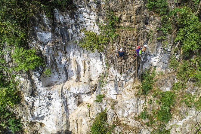 Zone A + B PACKAGE Zipline Adventure Experience - The 60-meter abseil from the limestone cliff